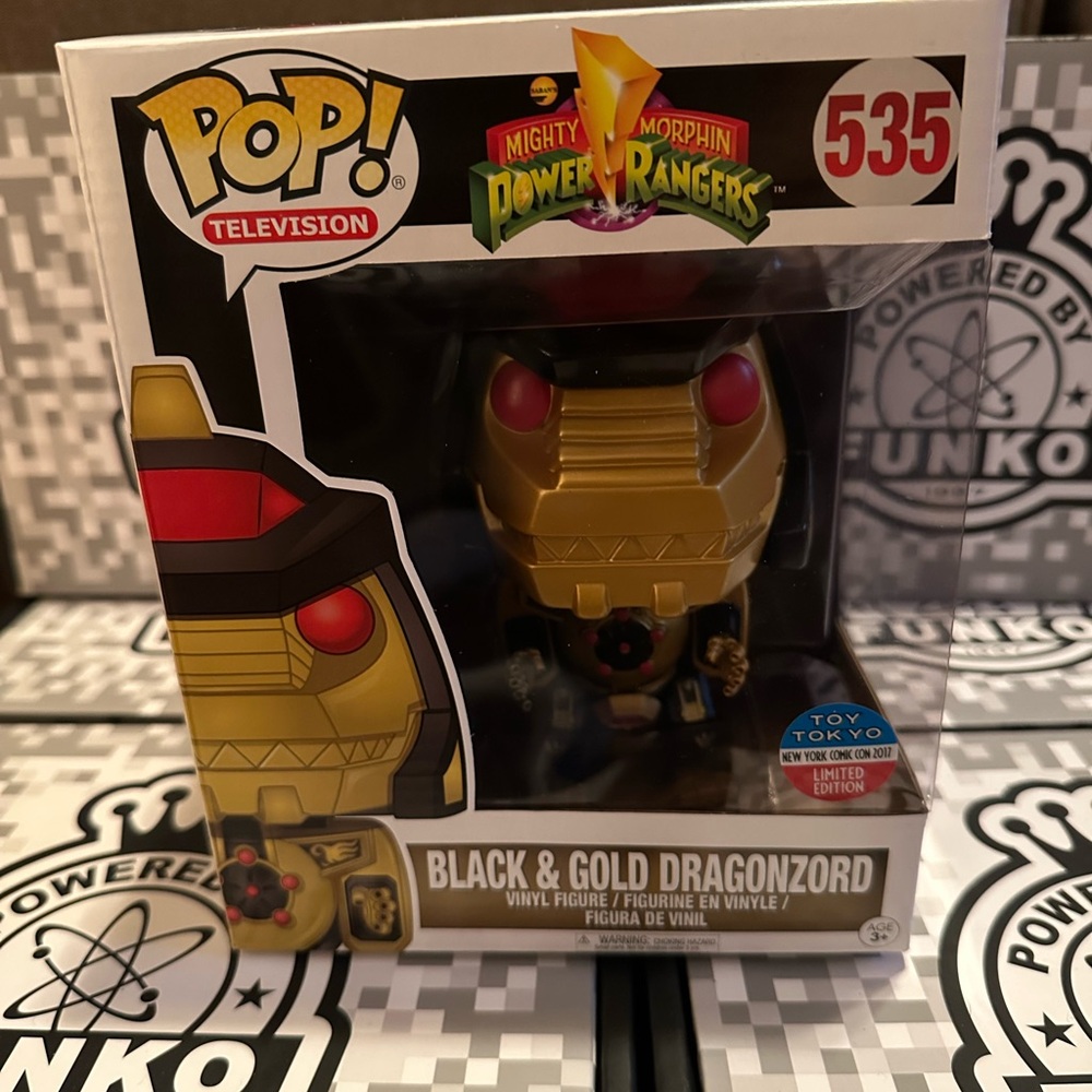 Funko Pop Mighty Morphin Power Rangers BLACK & GOLD DRAGONZORD 535 Toy Tokyo NYC